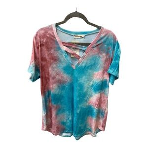 New Boutique Women’s Top Blue and Pink Tie-Dye A212